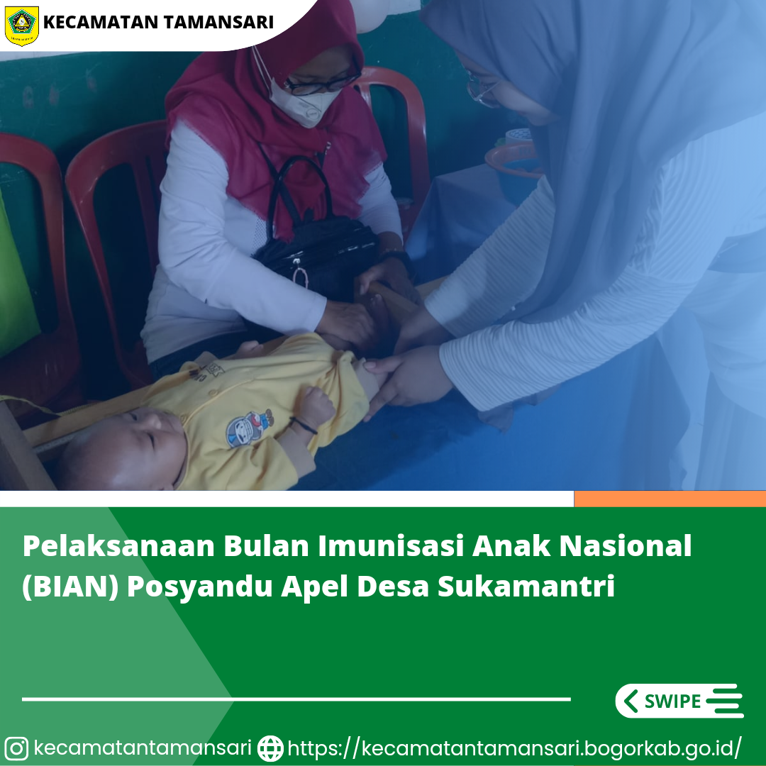 Pelaksanaan Bulan Imunisasi Anak Nasional (BIAN) Merupakan kegiatan pemberian imunisasi tambahan Campak-Rubela dan pemberian imunisasi pada anak yang belum mendapatkan imunisasi lengkap. Nah Sobat Kali Ini Pelaksanaan BIAN dilaksanakan Di Posyandu Apel De