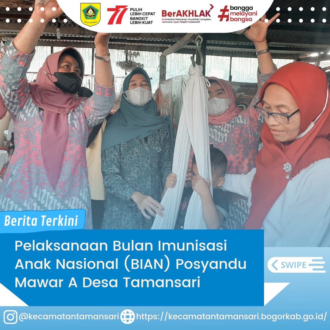 Pelaksanaan Bulan Imunisasi Anak Nasional (BIAN) Merupakan kegiatan pemberian imunisasi tambahan Campak-Rubela dan pemberian imunisasi pada anak yang belum mendapatkan imunisasi lengkap. Nah Sobat Kali Ini Pelaksanaan BIAN dilaksanakan Di Posyandu Mawar A