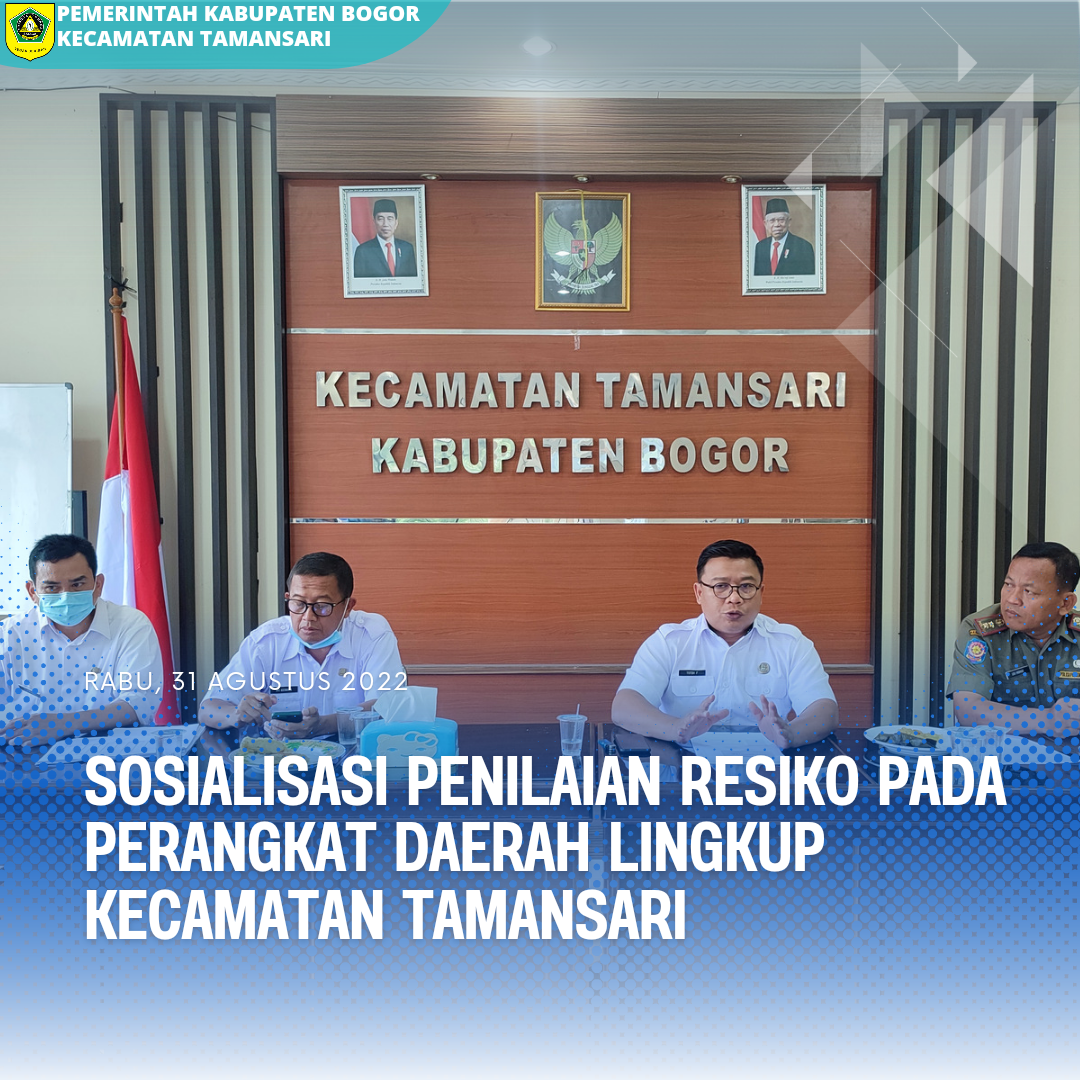 Sub Bagian Program dan Keuangan Melaksanakan Sosialisasi Penilaian Resiko Pada Perangkat Daerah Lingkup Kecamatan Tamansari di Hadiri Oleh Seluruh Pegawai Kecamatan Tamansari.