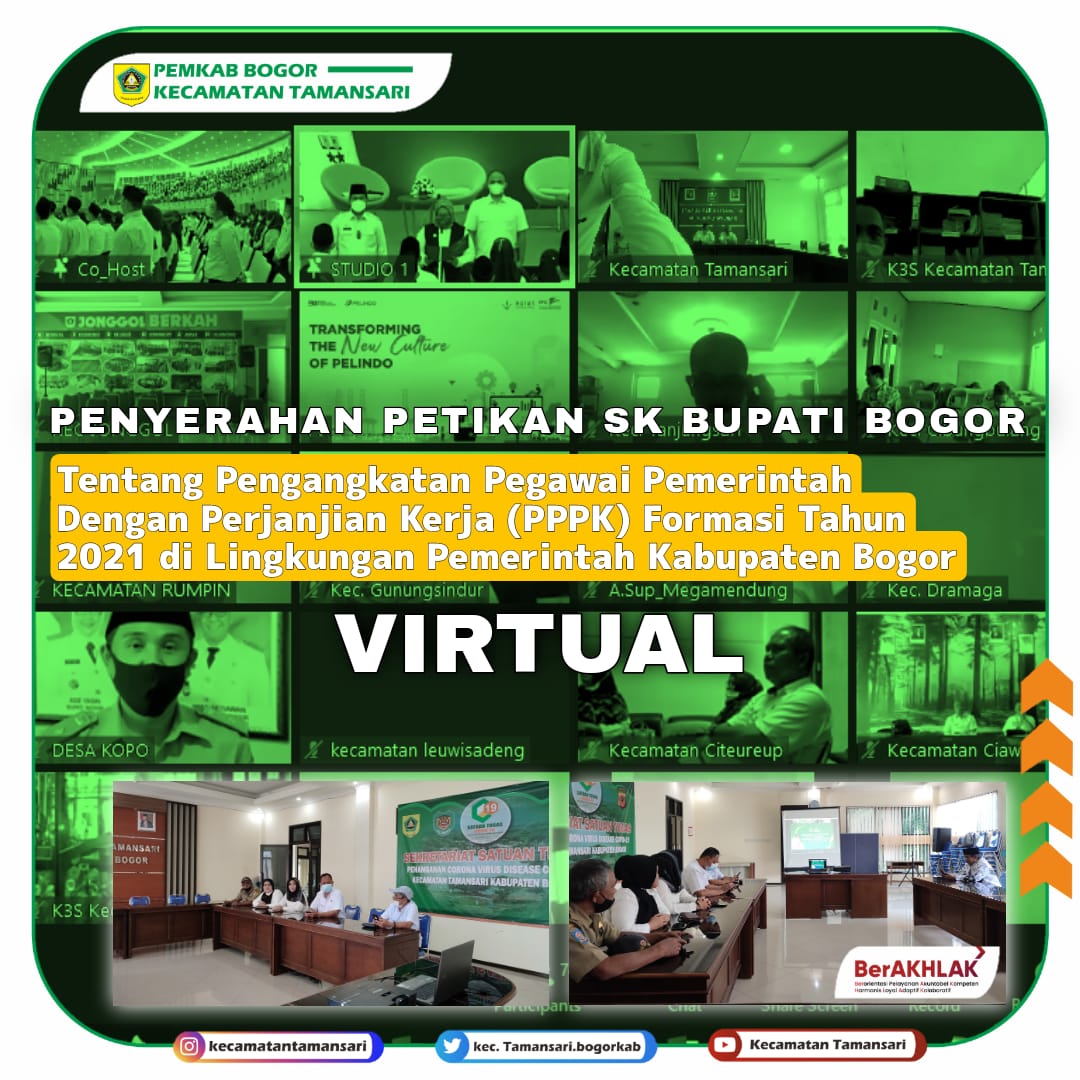 Virtual Penyerahan Petikan SK Bupati Bogor bagi PPPK Formasi Tahun 2021