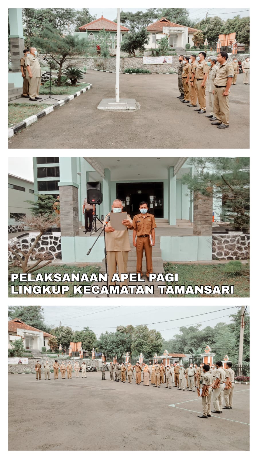 Pelaksanaan Apel Pagi Pegawai Kantor Kecamatan Tamansari