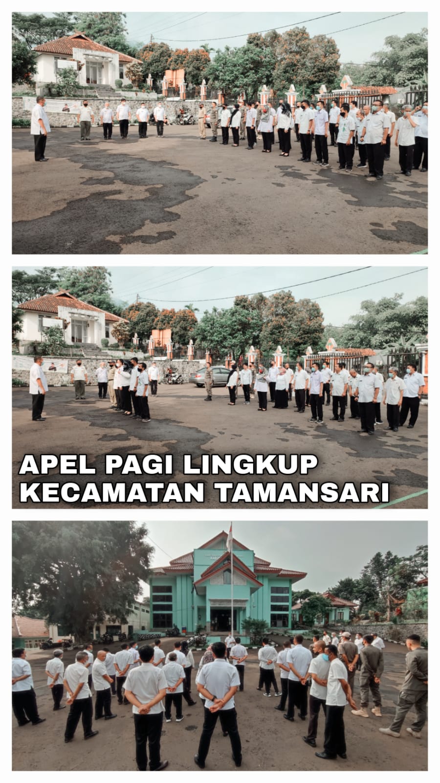Pelaksanaan Apel Pagi Pegawai ASN dan Non ASN lingkungan Kantor Kecamatan Tamansari