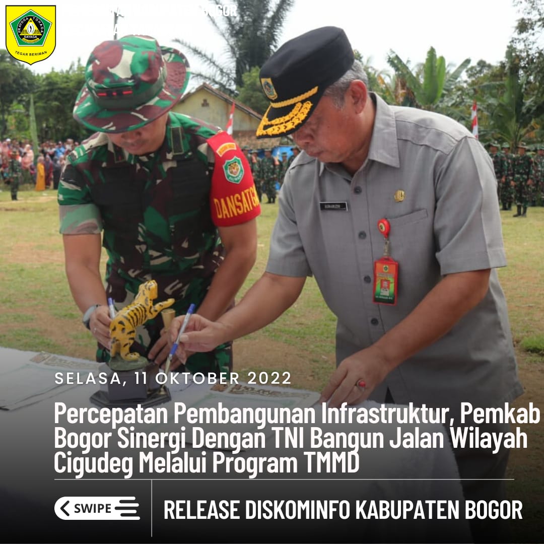 Percepat Pembangunan Infrastruktur, Pemkab Bogor Sinergi Dengan TNI Bangun Jalan Wilayah Cigudeg Melalui Program TMMD