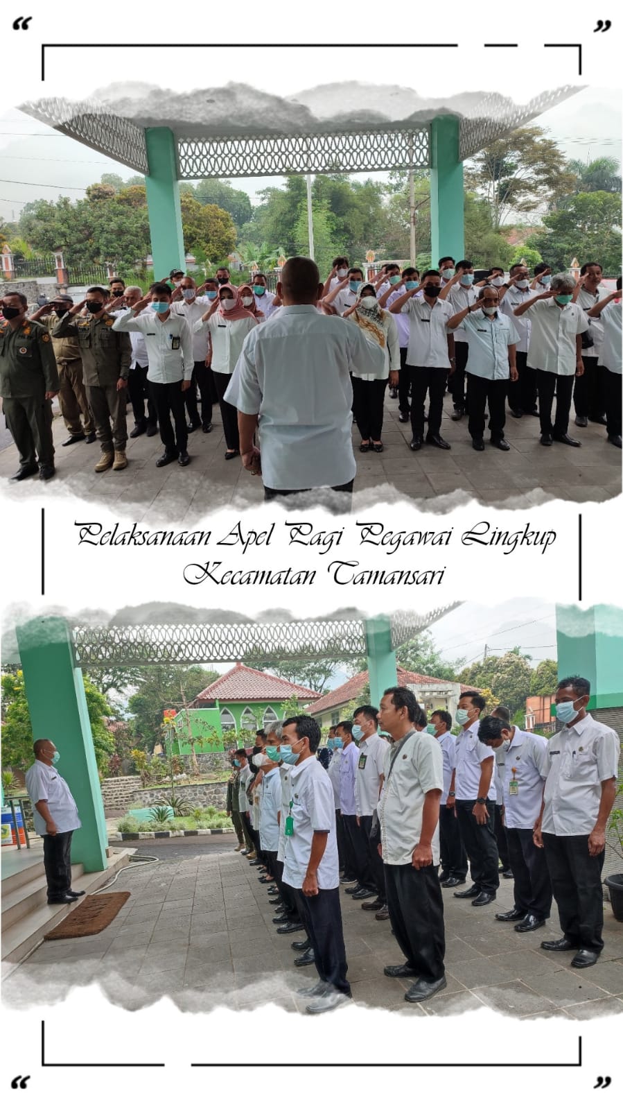 Pelaksanaan Apel Pagi Pegawai Lingkup Kantor Kecamatan Tamansari