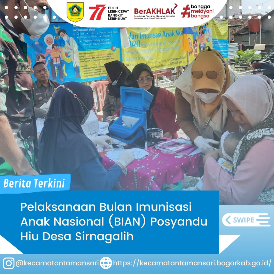 Pelaksanaan Bulan Imunisasi Anak Nasional (BIAN) Merupakan kegiatan pemberian imunisasi tambahan Campak-Rubela dan pemberian imunisasi pada anak yang belum mendapatkan imunisasi lengkap. Nah Sobat Kali Ini Pelaksanaan BIAN dilaksanakan Di Posyandu Hiu Des