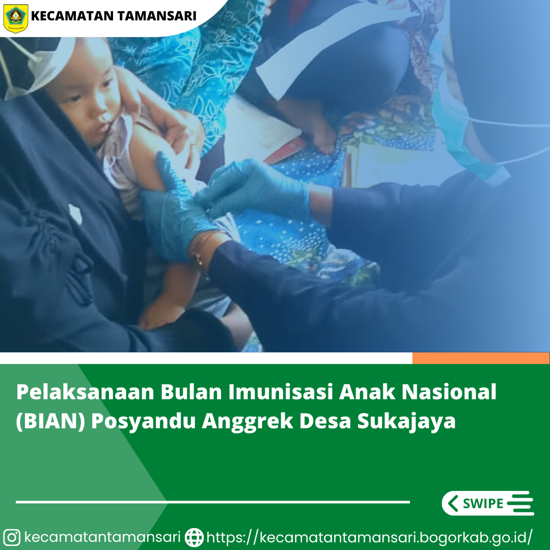 Pelaksanaan Bulan Imunisasi Anak Nasional (BIAN) Merupakan kegiatan pemberian imunisasi tambahan Campak-Rubela dan pemberian imunisasi pada anak yang belum mendapatkan imunisasi lengkap. Nah Sobat Kali Ini Pelaksanaan BIAN dilaksanakan Di Posyandu Anggrek