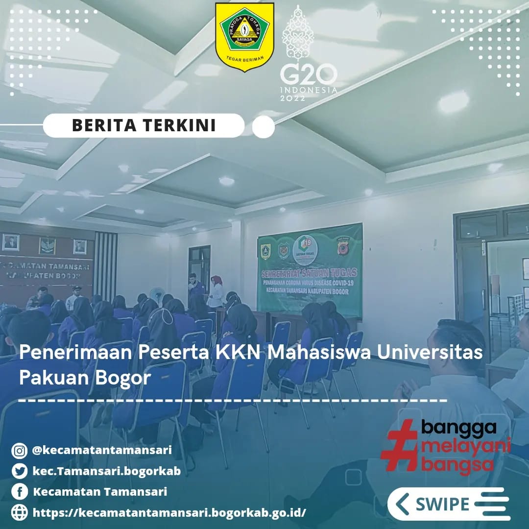 Seksi Pendidikan dan Kesehatan Menghadiri Rangkaian Kegiatan Penerimaan Peserta KKN Mahasiswa Universitas Pakuan Bogor Sebanyak 24 Orang Yang Akan di Sebar Ke 6 Desa.