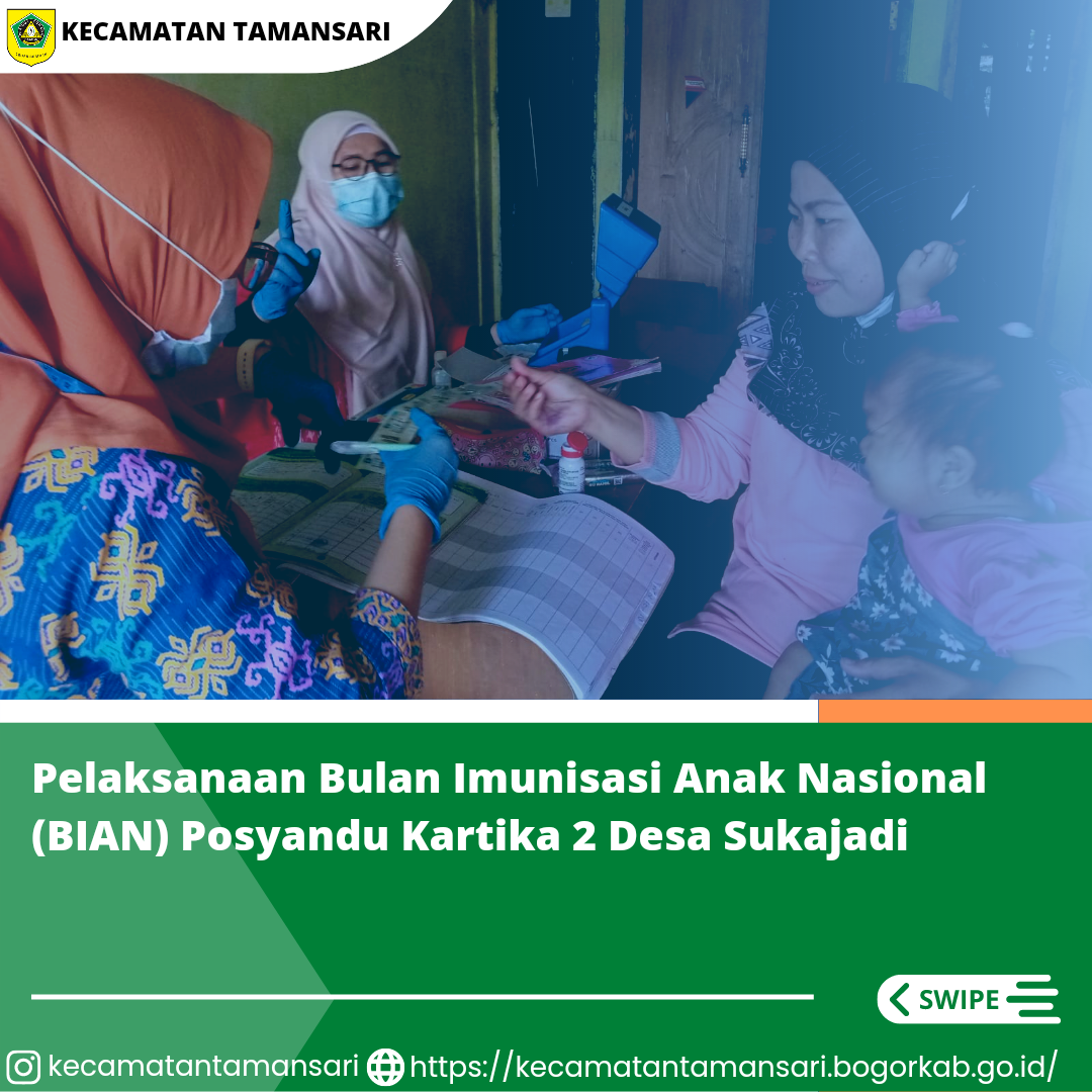 Pelaksanaan Bulan Imunisasi Anak Nasional (BIAN) Merupakan kegiatan pemberian imunisasi tambahan Campak-Rubela dan pemberian imunisasi pada anak yang belum mendapatkan imunisasi lengkap. Nah Sobat Kali Ini Pelaksanaan BIAN dilaksanakan Di Posyandu Kartika