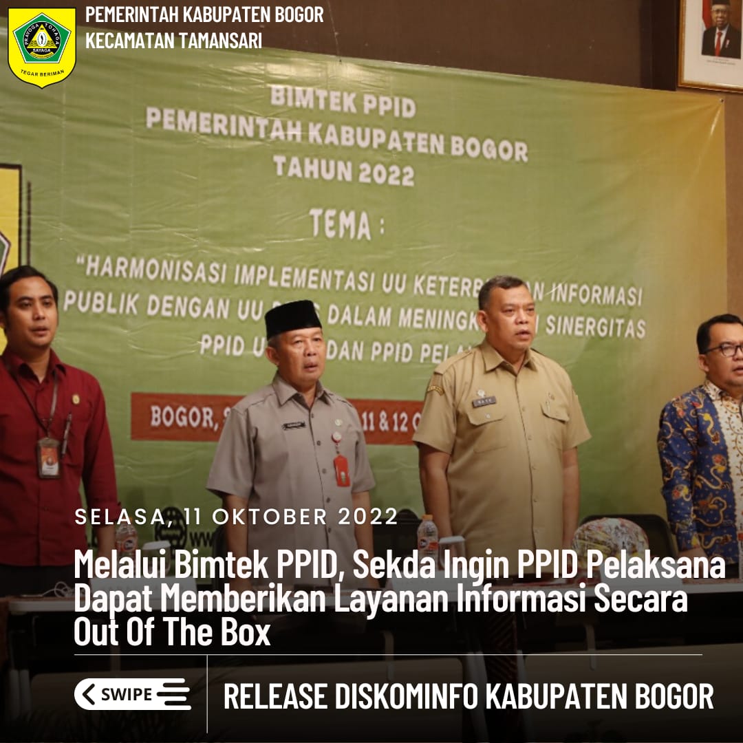 Melalui Bimtek PPID, Sekda Ingin PPID Pelaksana Dapat Memberikan Layanan Informasi Secara Out Of The Box