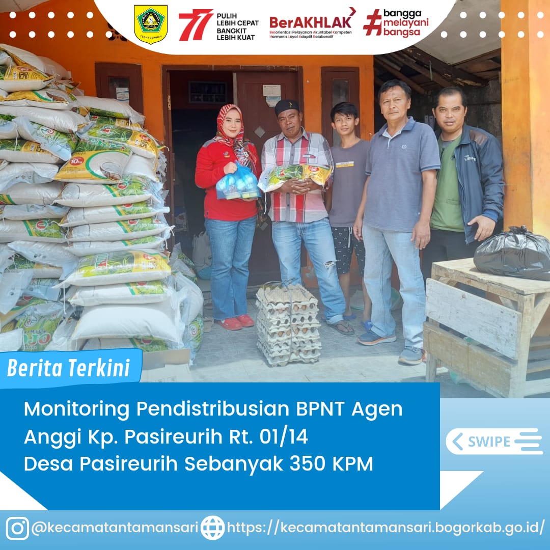 Seksi Pemberdayaan Masyarakat di Dampingi SatPol-PP Kecamatan Tamansari Beserta TKSK dan Pemerintah Desa Pasireurih Melaksanakan Monitoring Pendistribusian BPNT Agen Anggi Berlokasi di Kp. Pasireurih Rt. 01/14 Desa Pasireurih Sebanyak 350 KPM.